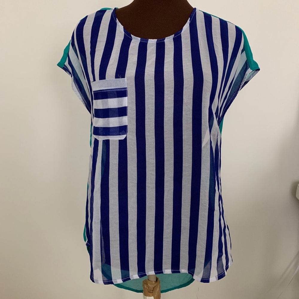 Stripped Chiffon Cut Out Back